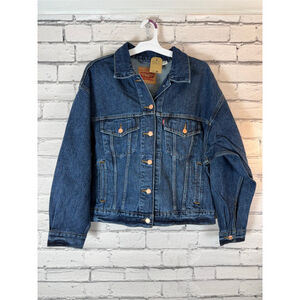 Women's Levi's '90s Trucker Jean Jacket size XL Denim Jacket NWT Dark Wash